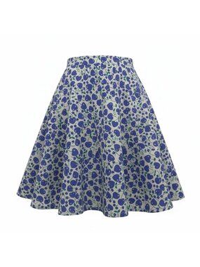 NWOT Vintage Lilly Pulitzer Floral Skirt Crochet Trim SZ12 Purple Hearts Made In